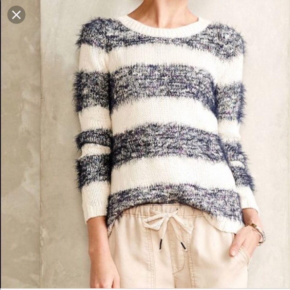 Anthropologie Tabitha eyelash striped sweater